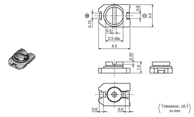 TZC03R100A110T00 - CAP TRIMMER 3-10PF 100V SMD
