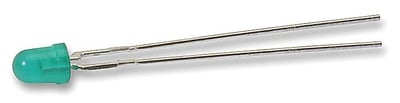 HLMP-1503 - LED VERTE Traversant, T-1 (3mm), 10 mA, 2.1 V, 569 nm