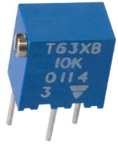T63XB-1K - Potentiomètre variable 12 tours linéaire 0.25 W 1 kΩ 4320 ° ( T63XB102KT20 )