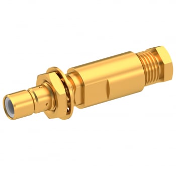 R114305000 - Connecteur RF coaxial SMB, Jack cloison droite, A souder, 50 ohm